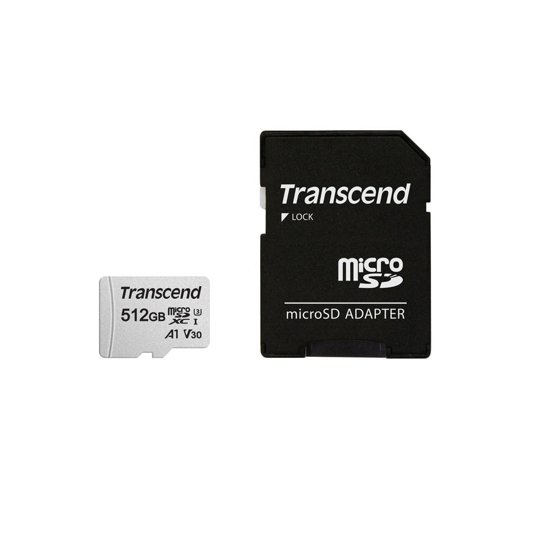 MicroSD hukommelseskort Transcend SDXC 300S 512 GB inkl. adapter billede