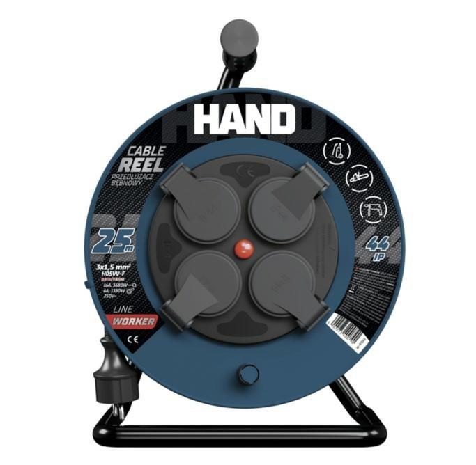 Kabeltromle 30 m 3×1,5 mm² - 16 A / 3.680 W - IP44 (HAND) billede