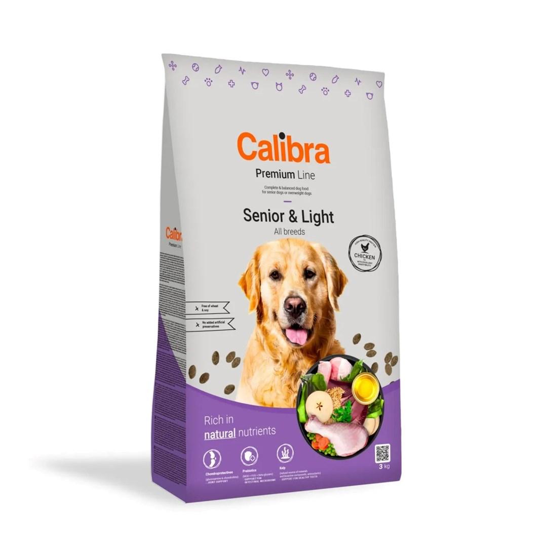 Hundefoder senior & light med kylling – Calibra Premium Line 3 kg billede