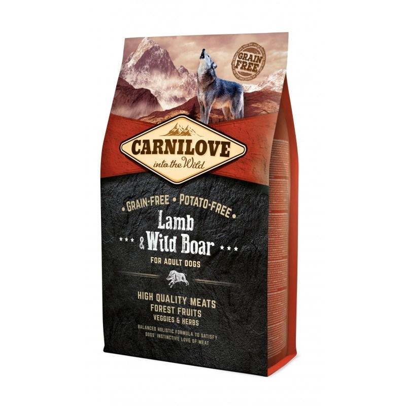 Hundefoder tørfoder CARNILOVE Adult Lam & Vildsvin 4 kg billede