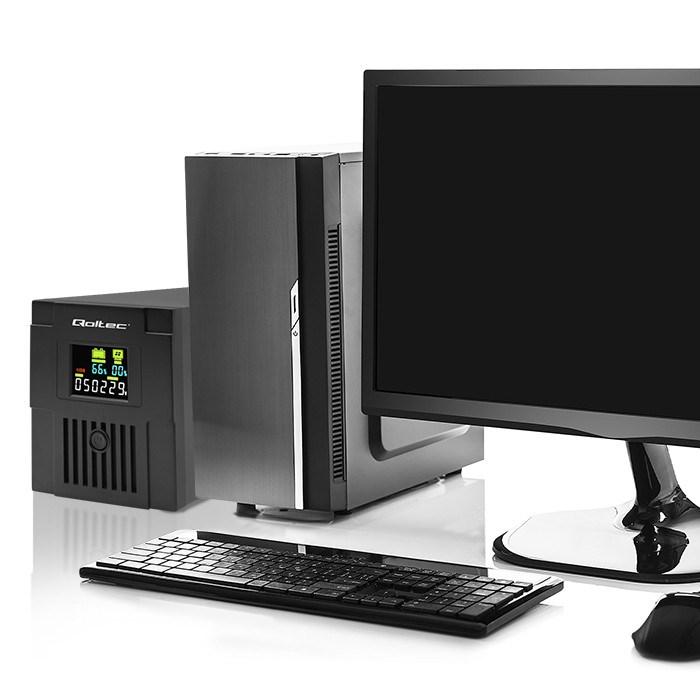 UPS strømforsyning Qoltec Monolith 2 kVA / 1200 W, Line-Interactive billede