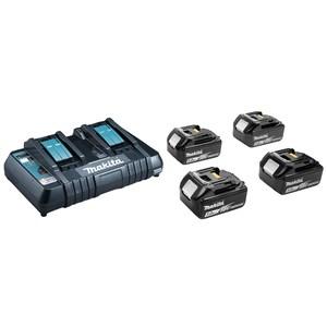 Batteri- og ladesæt Makita 18 V - 4x 5,0 Ah BL1850B + DC18RD MAKPAC billede