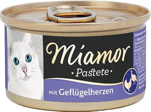 Vådfoder til kat - Miamor Pastete med fjerkrikhjerter, 85 g