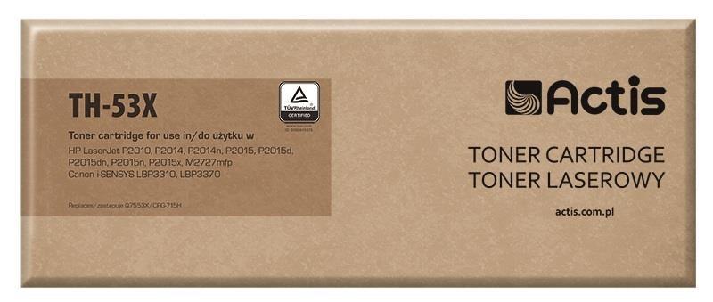 Tonerpatron Actis TH-53X – sort, standard, 7.000 sider (erstatning for HP 53X Q7553X / Canon CRG-715H) billede