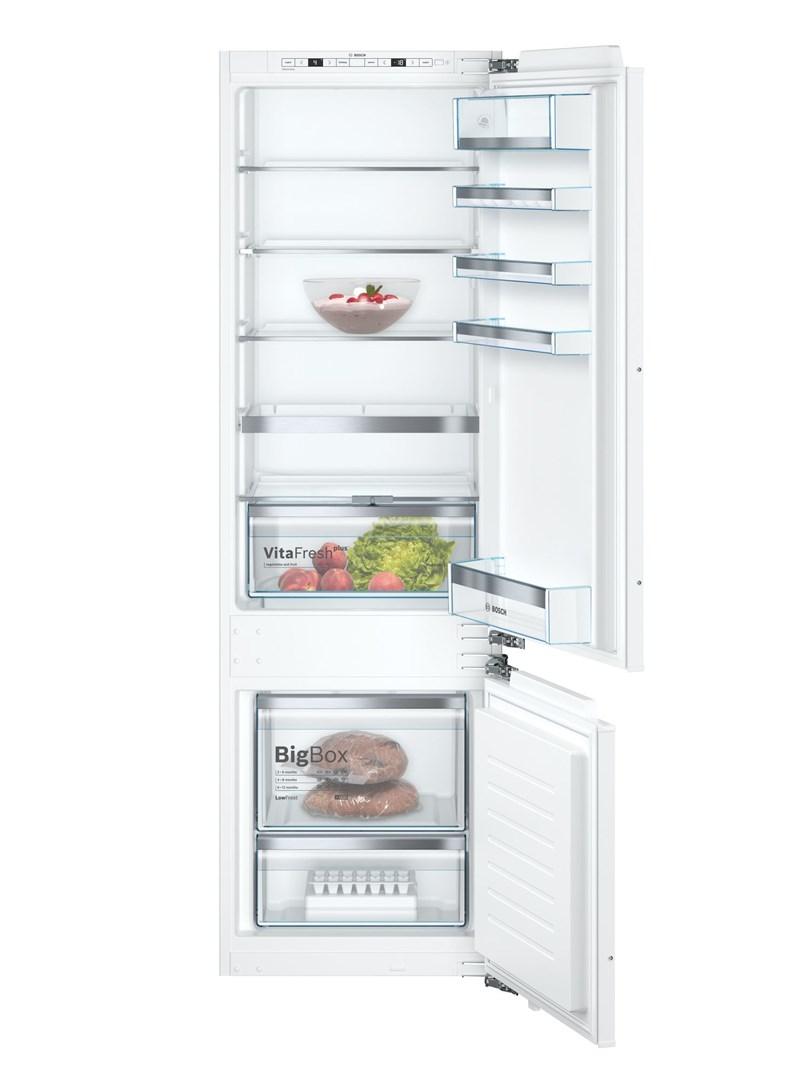 Integrerbart køle-fryseskab Bosch Serie 6 KIS87AFE0, 272 l, energiklasse E, hvid billede