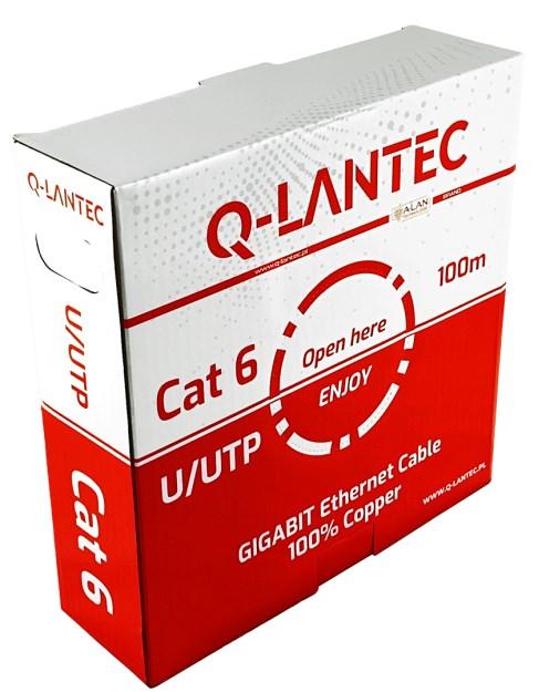 Netværkskabel Cat 6 U/UTP 100 m – Q-LANTEC, grå billede