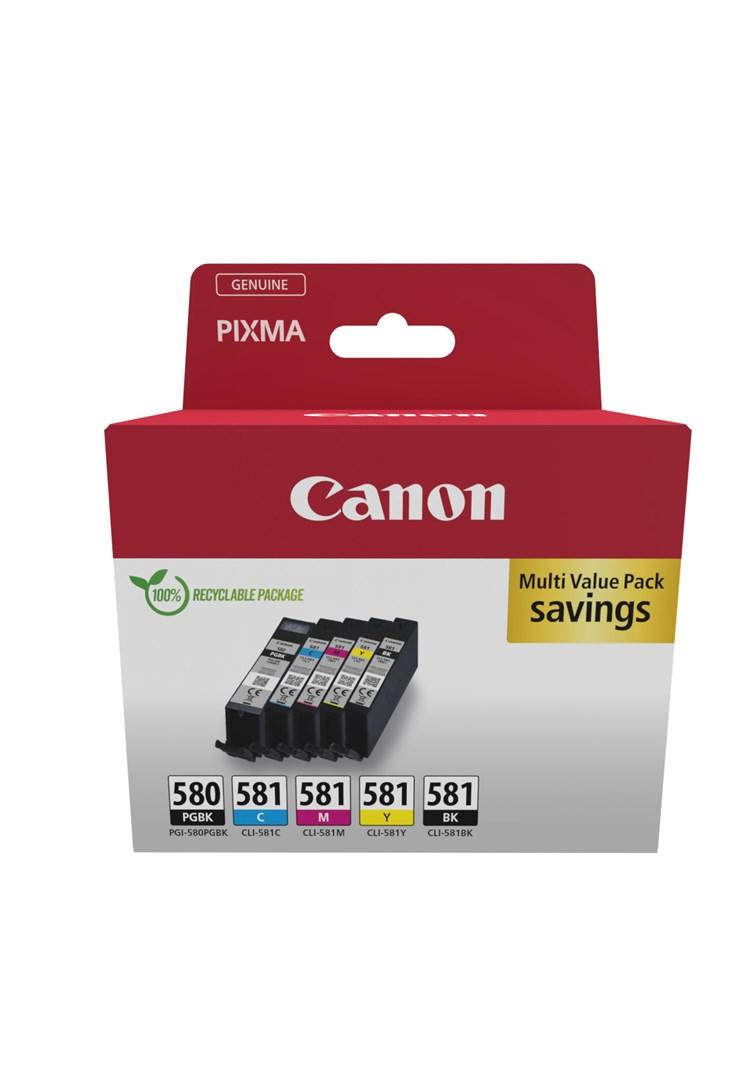 Blækpatroner til printer - Canon Pixma 580/581 multipack, original, 5 stk.