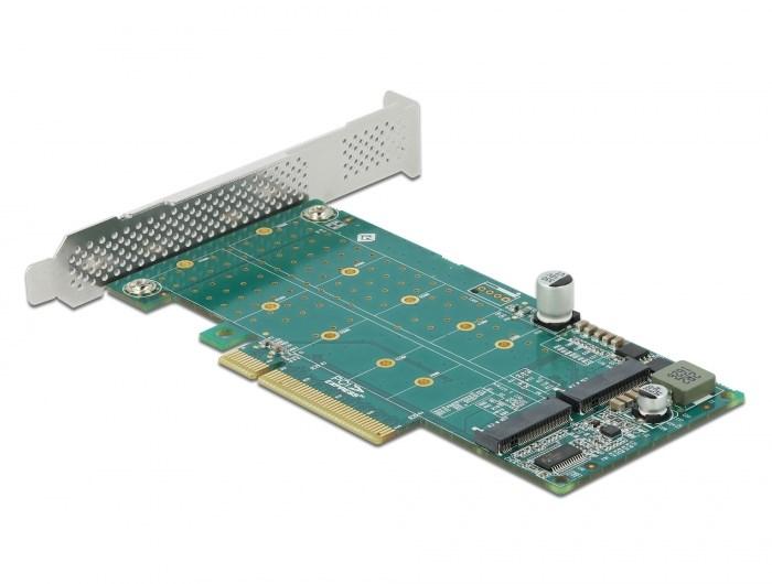 Netværkskort DELOCK PCIe x8 til 2 x NVMe M.2 Key M adapter billede