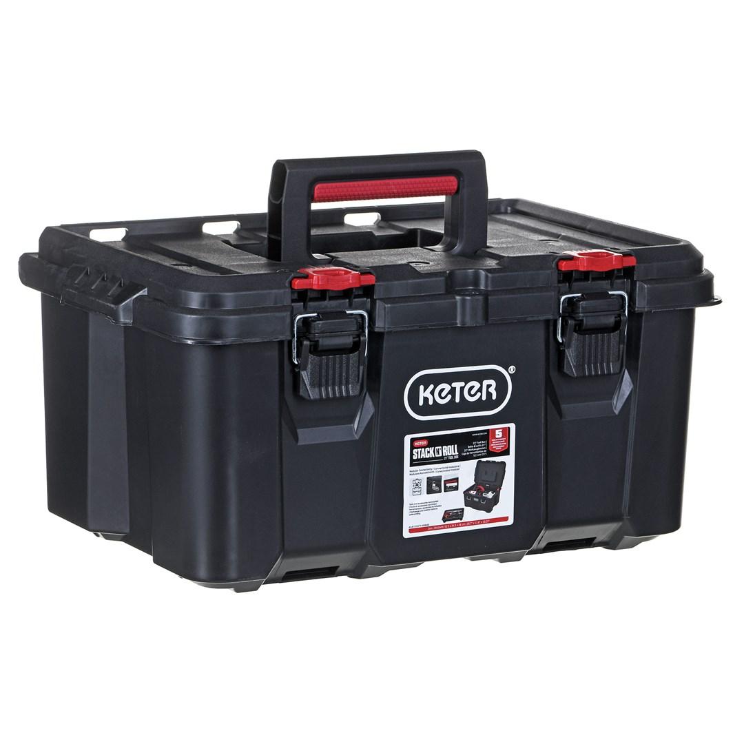 VÃ¦rktÃ¸jskasse Keter Stack n Roll - sort technopolymer, 52,5 Ã 34,5 Ã 26 cm billede