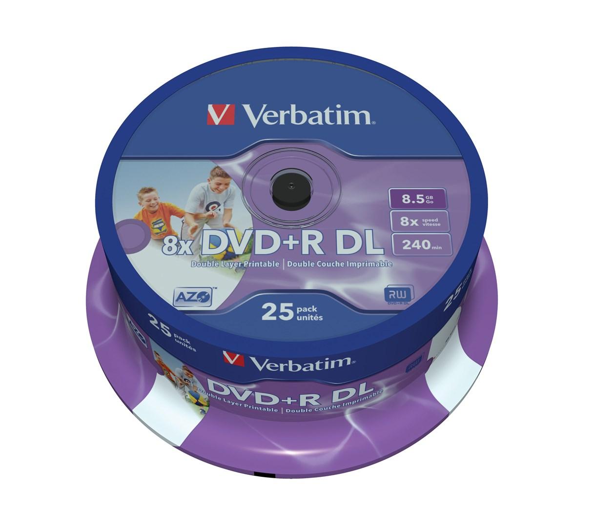 Blank DVD med høj kapacitet - Verbatim DVD+R DL 8,5 GB, 8x, 25‑pak billede