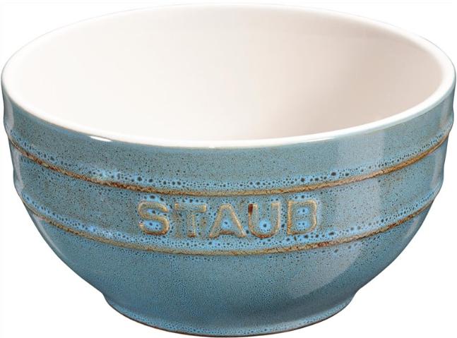 SkÃ¥l 14 cm â Staub, turkis keramik, sÃ¦t med 4 billede