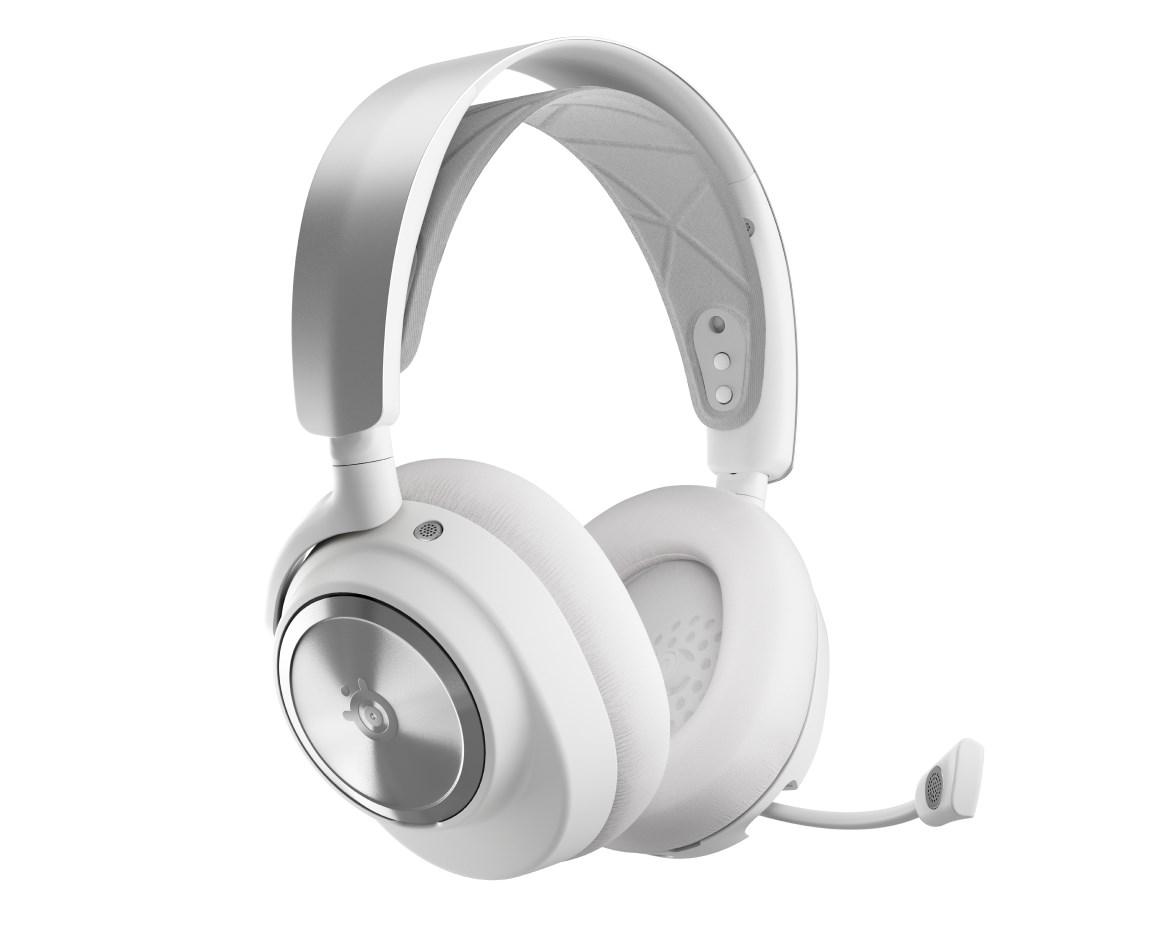 Trådløst gaming-headset SteelSeries Arctis Nova Pro Wireless til PC & PlayStation - hvid/sølv