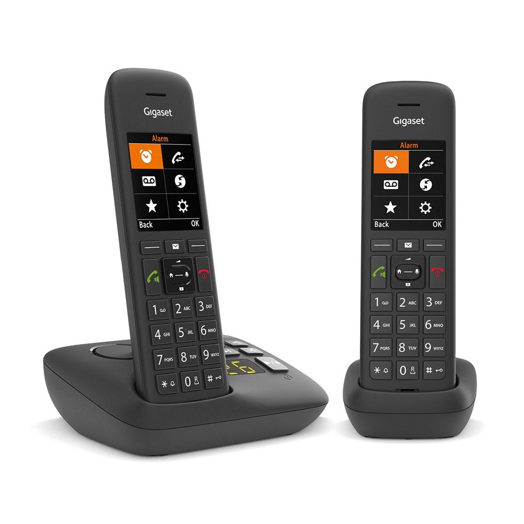 Fastnettelefon med svarer Gigaset C575A Duo â sort (Analog/DECT) billede