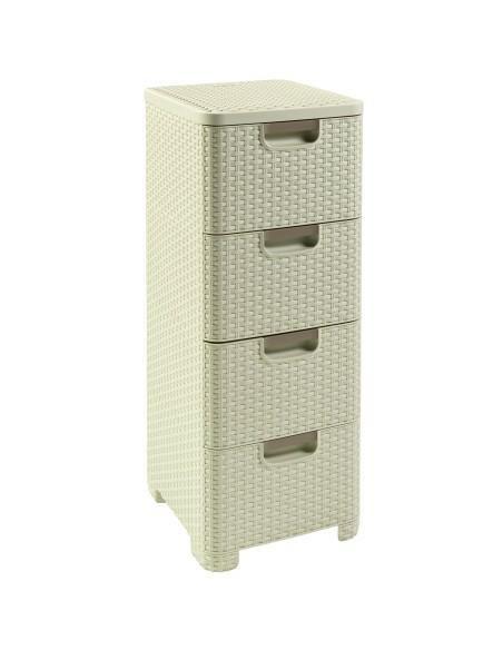 Skuffereol 4 skuffer 4×14 l - CURVER, creme billede