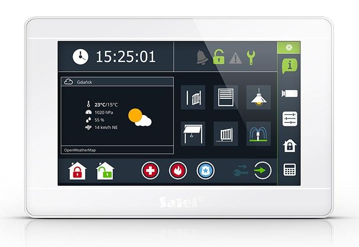 Alarmbetjeningspanel SATEL INT-TSI-W 7" - hvid, kablet billede