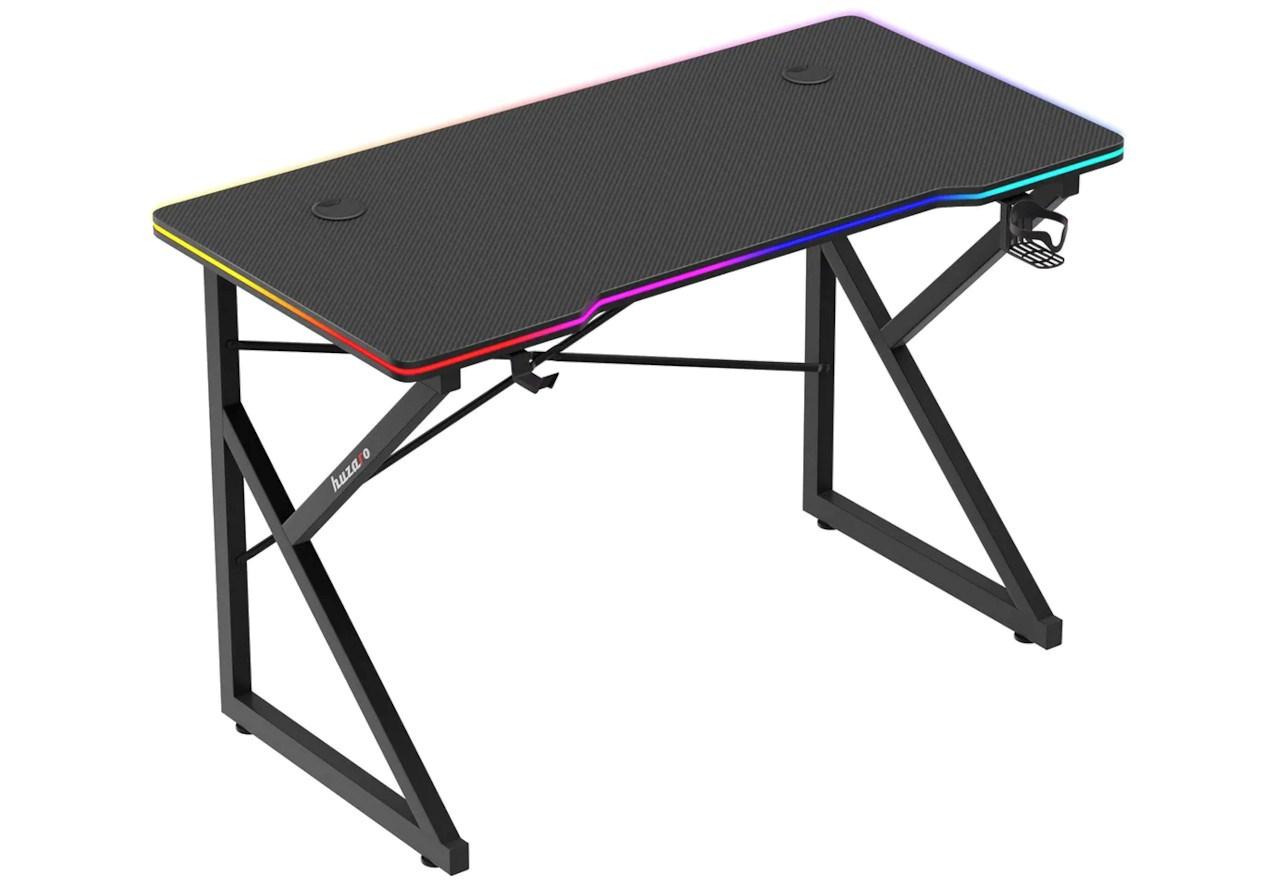 Gamingbord Huzaro Hero 1.7 RGB â sort, 120Ã60 cm billede