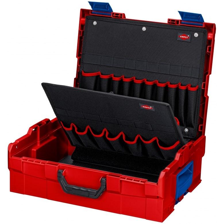 Værktøjskasse KNIPEX – ABS, sort/rød, låsbar, 2 rum billede