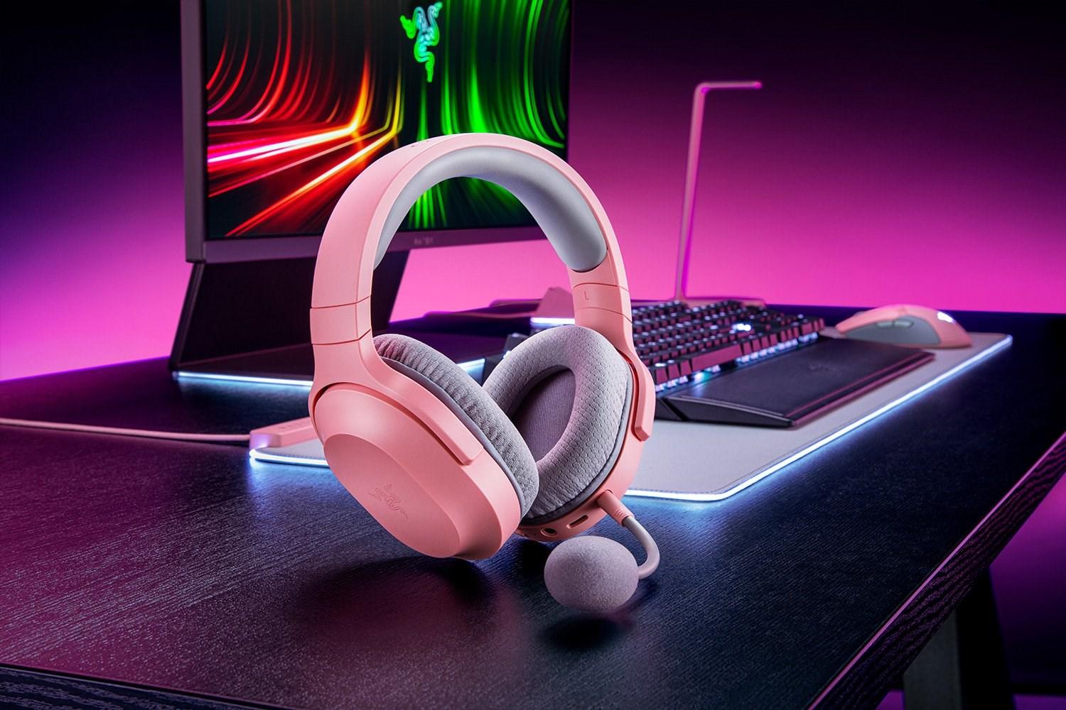 Razer Barracuda X - Headset - fuld størrelse - Bluetooth/2,4 GHz radiofrekvens - trådløs, kablet - 3,5 mm jackstik, USB-C - støjisolerende - kvarts