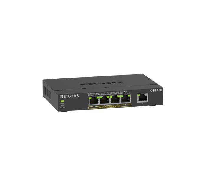 Gigabit PoE switch - NETGEAR GS305Pv3, 5 porte, unmanaged, sort