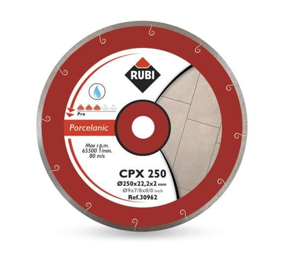 Diamantklinge til fliser RUBI CPX 250 × 25,4 mm - Pro, til porcelæns­stentøj billede