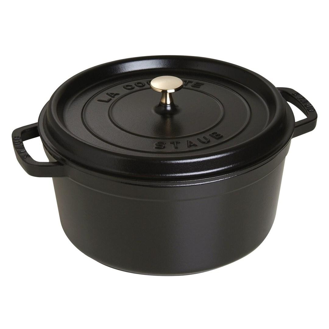 Gryde i støbejern 6,7 l - STAUB med låg, sort
