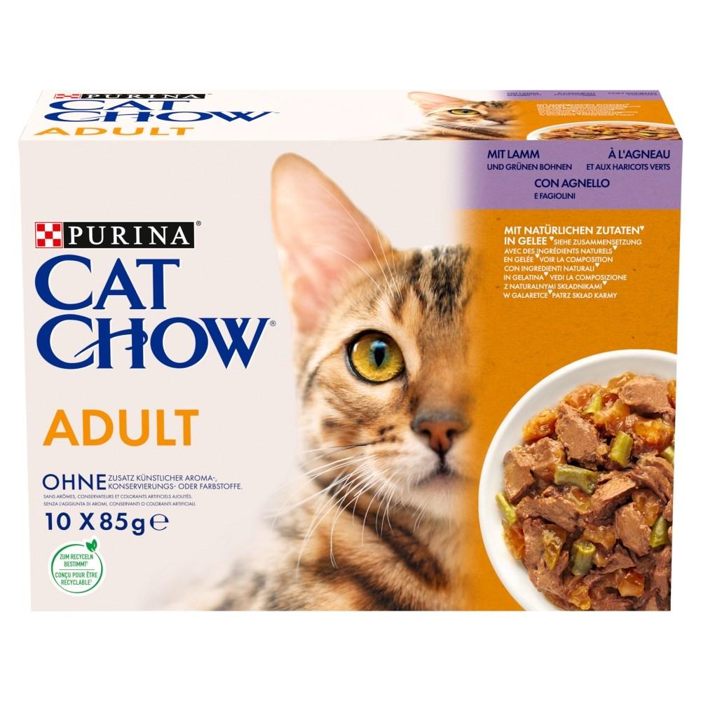 Vådfoder til kat - Purina Cat Chow lam og grønne bønner, 10×85 g billede