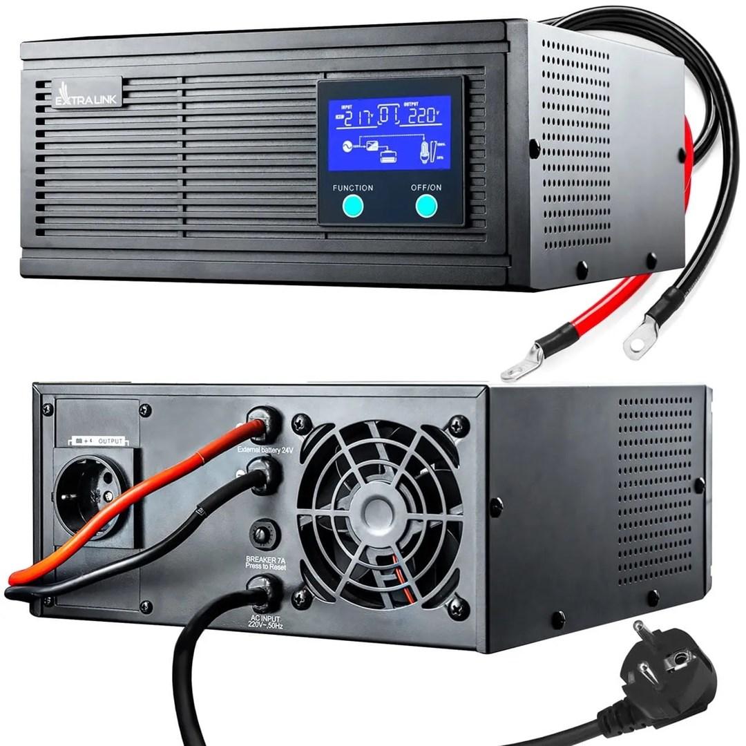 Vekselretter 3000 VA / 2100 W – Extralink Piorun, ren sinus, 24 V DC billede