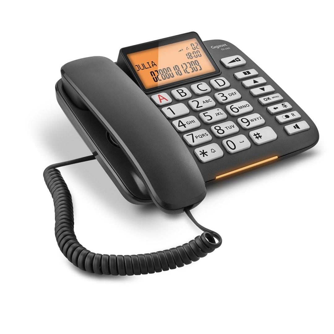 Fastnettelefon Gigaset DL580 med opkalds-ID – sort billede