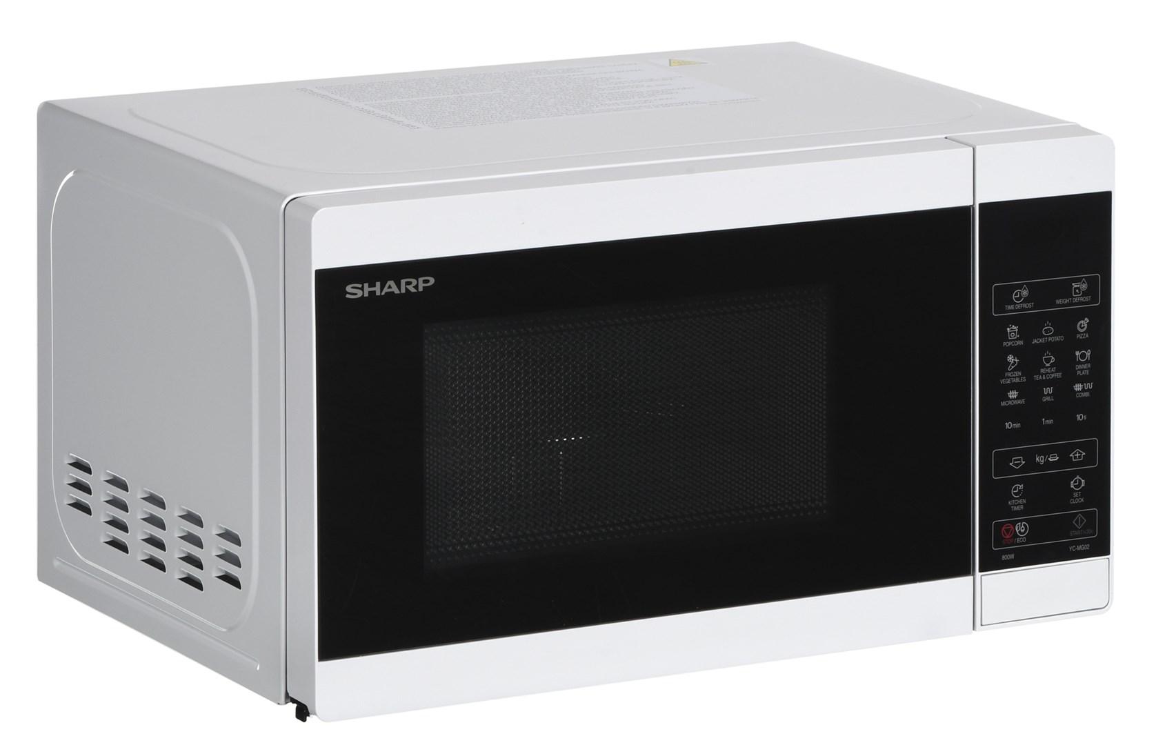 Mikrobølgeovn SHARP YC-MG02E-W - 20 l, 800 W, hvid/blå