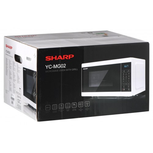Mikrobølgeovn SHARP YC-MG02E-W - 20 l, 800 W, hvid/blå