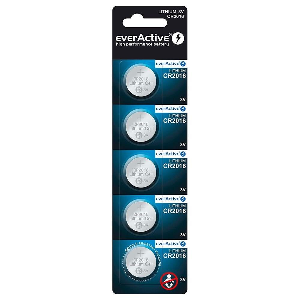 Knappcelle batteri 3V everActive CR2016 – 5-pak billede