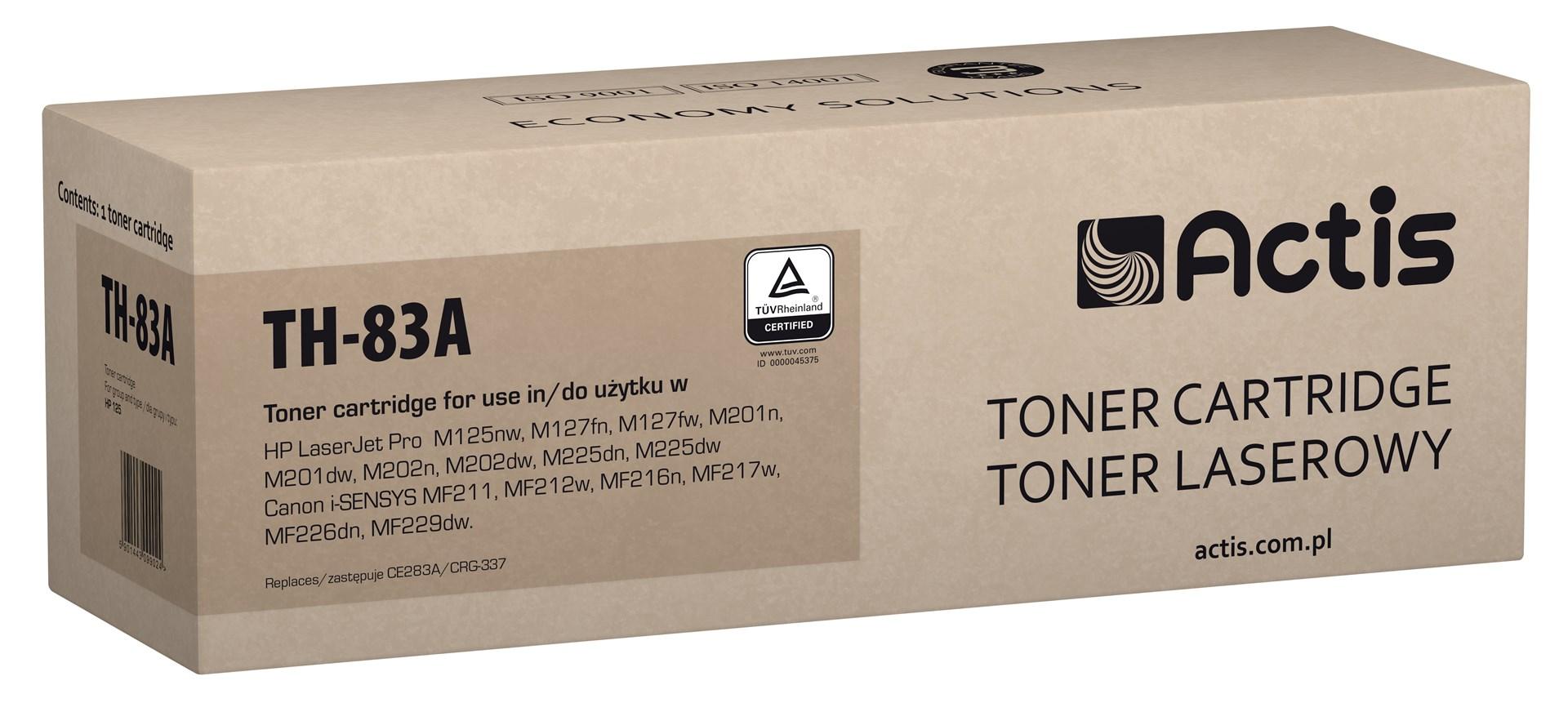 Tonerpatron Actis TH-83A – sort, standard, 1.500 sider (erstatter HP 83A CF283A / Canon CRG-737) billede