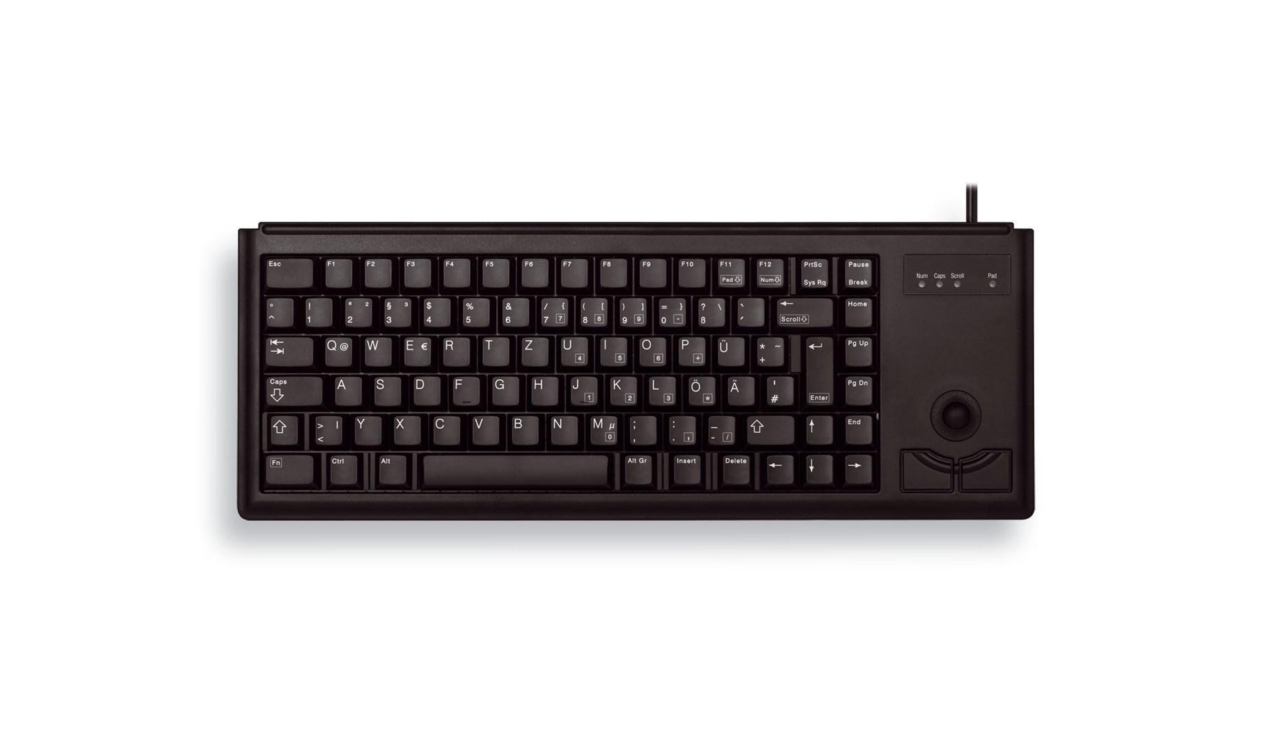 Tastatur med trackball Cherry G84-4400 PS/2 QWERTZ (tysk) – sort billede