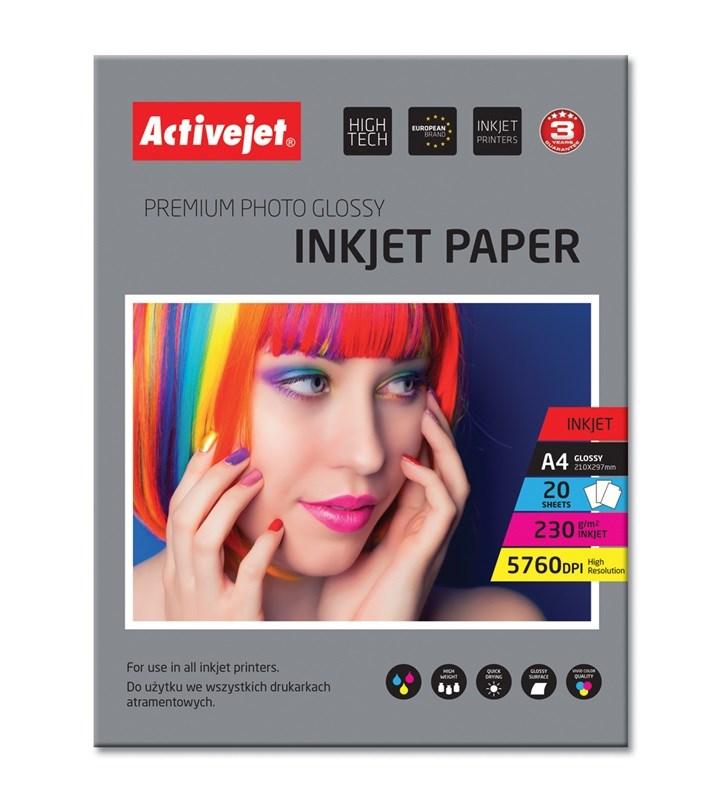 Fotopapir blank A4 - Activejet Premium Photo Glossy, 230 g/m², 20 ark billede