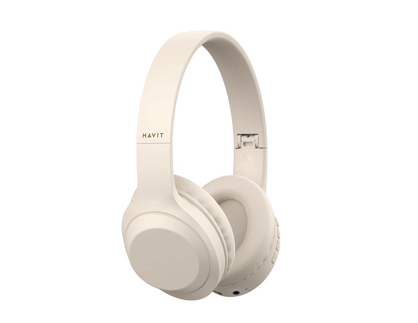 Trådløse on-ear hovedtelefoner Havit H628BT, beige billede