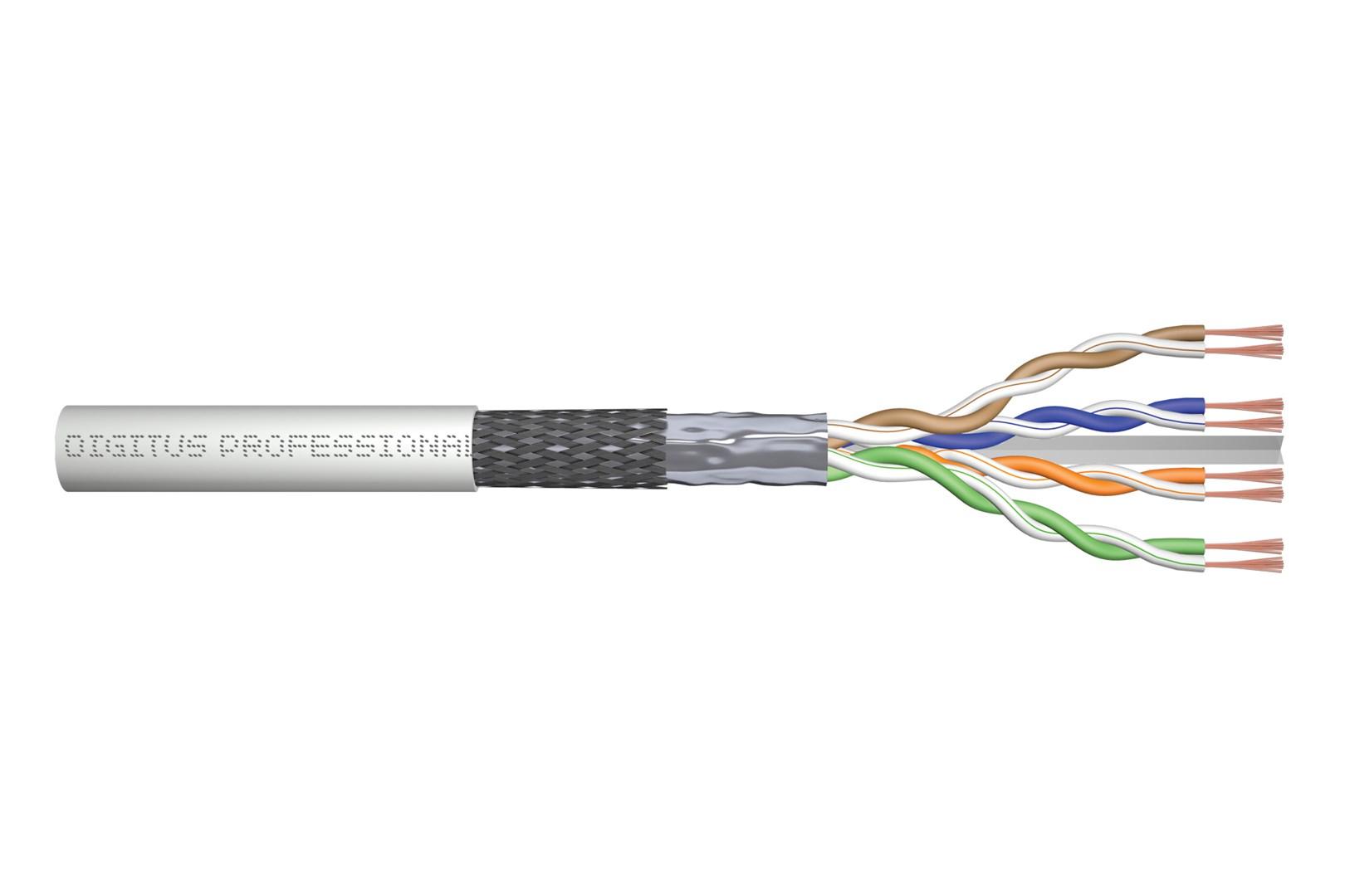 Netværkskabel Cat6 - DIGITUS SF/UTP rå patchledning, 100 m, grå billede