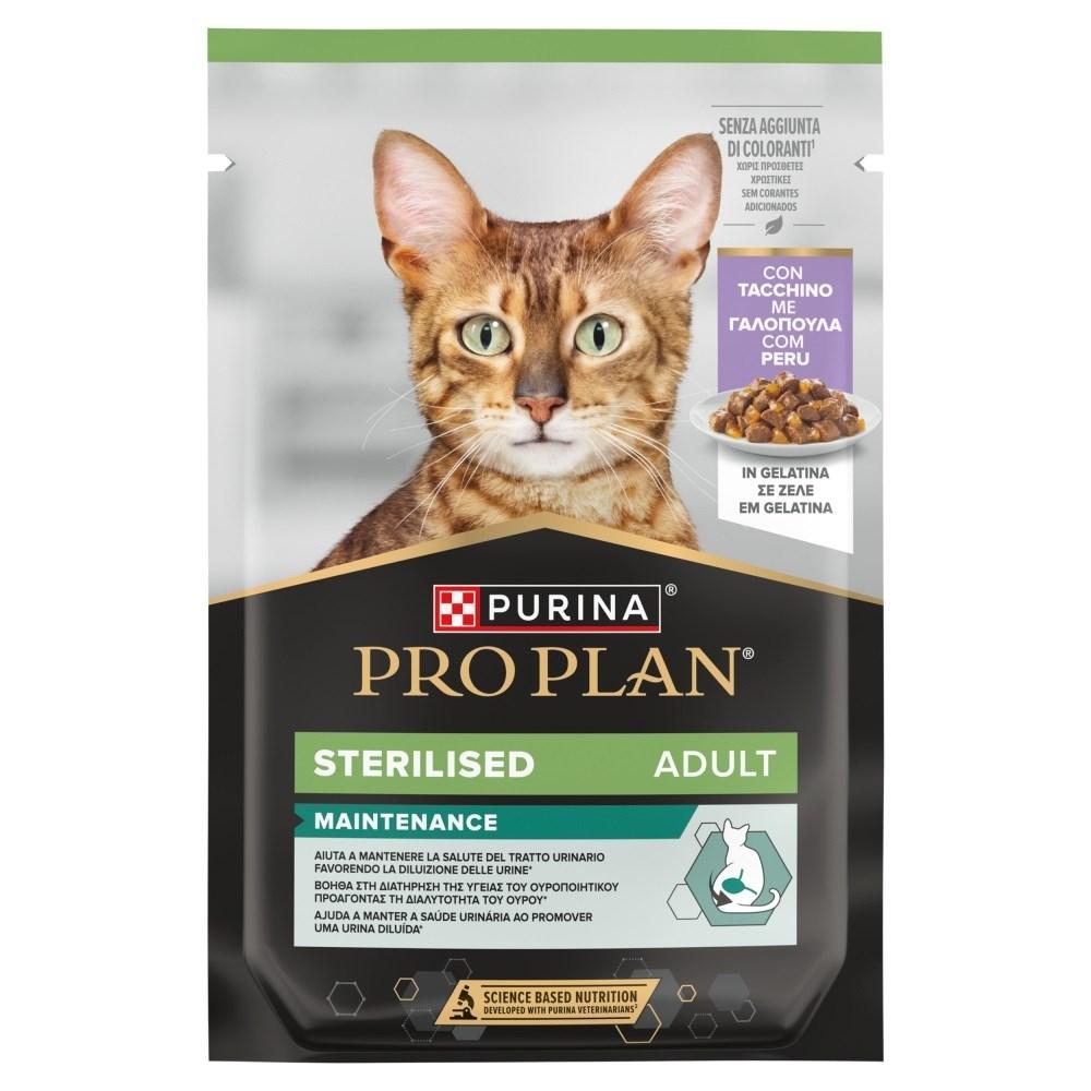 Vådfoder til kat – Purina Pro Plan Sterilised Adult Maintenance kalkun i gelé 85 g billede