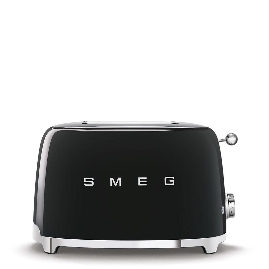 SMEG 50's Style TSF01BLEU brødrister med 2 skiver, 6 ristningsgrader og optøning - sort