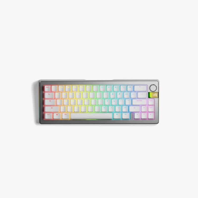 Tastatur til gaming GLORIOUS GMMK 3 PRO HE 65% Trådløst – Sølv (US) billede
