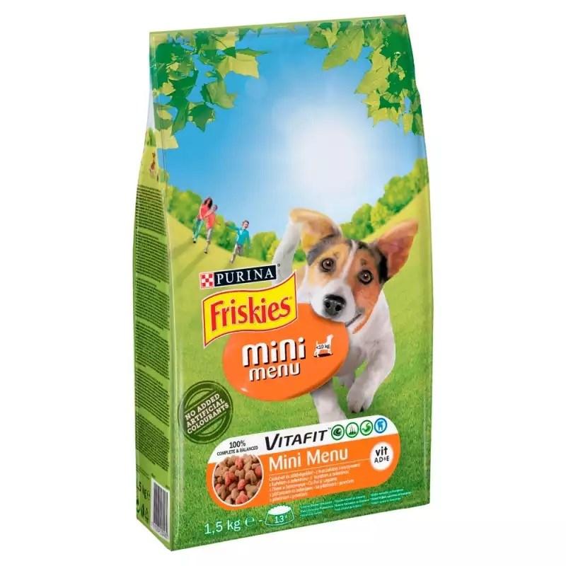 Hundefoder tør – Purina Friskies Mini Menu kylling med grøntsager 1,5 kg billede