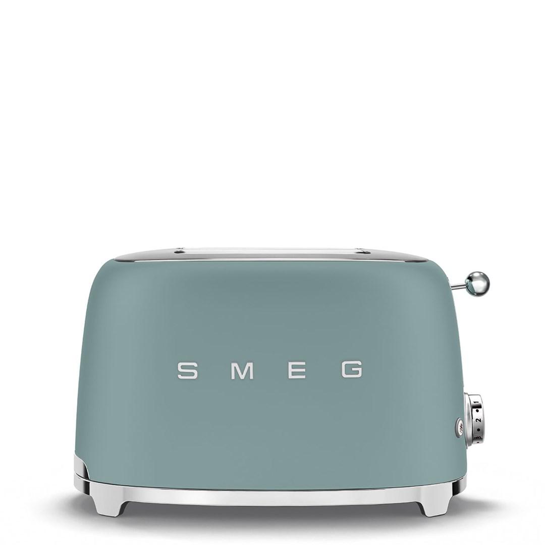 Brødrister - Smeg TSF01, 2 skiver, 950 W, krom/grøn billede