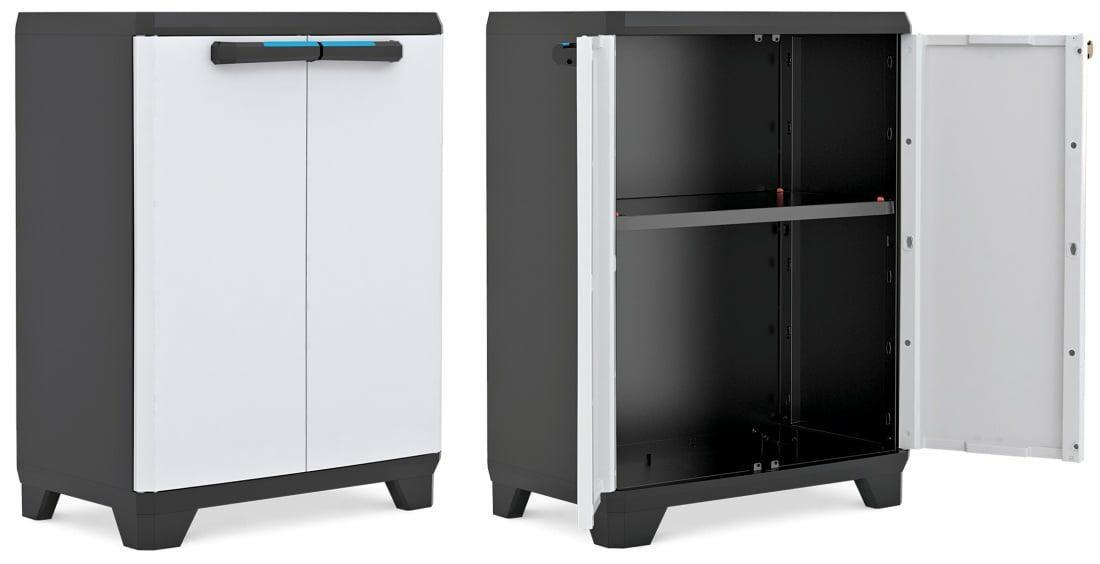 Skab med låger - Keter Linear, lav, 68 × 39 × 90 cm billede