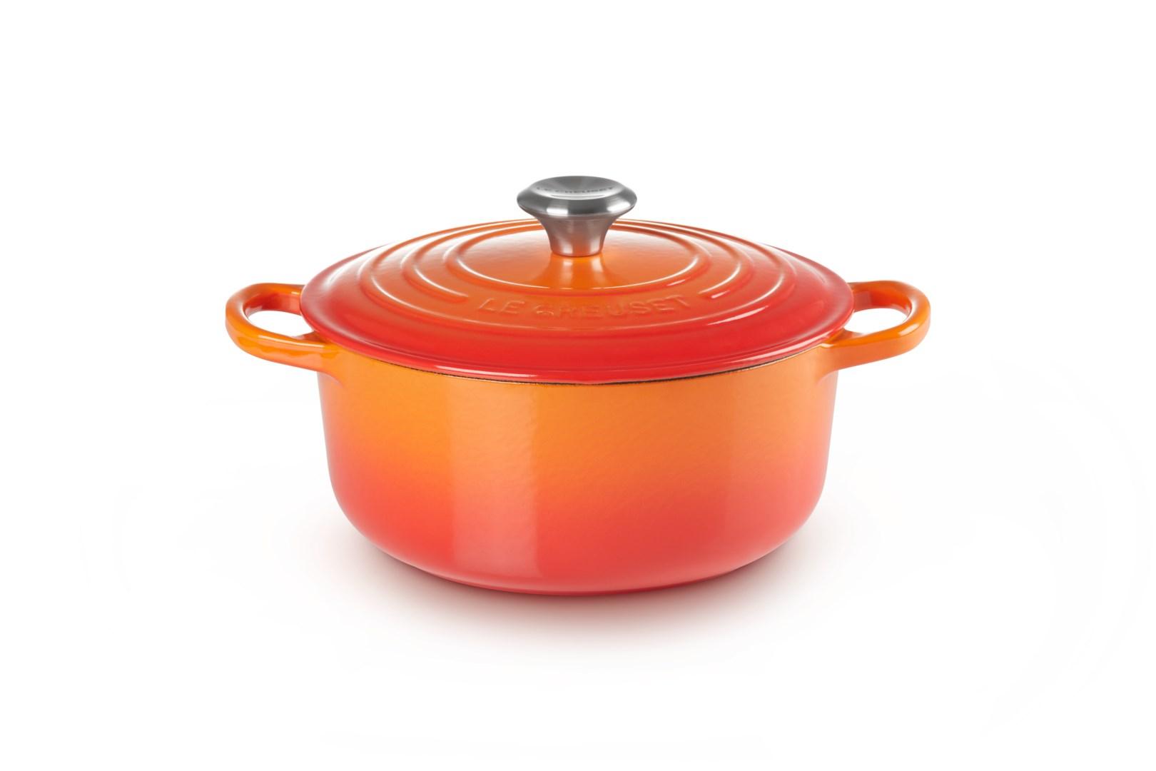 Gryde støbejern Le Creuset Signature 22 cm - orange/rød, 3,3 l billede