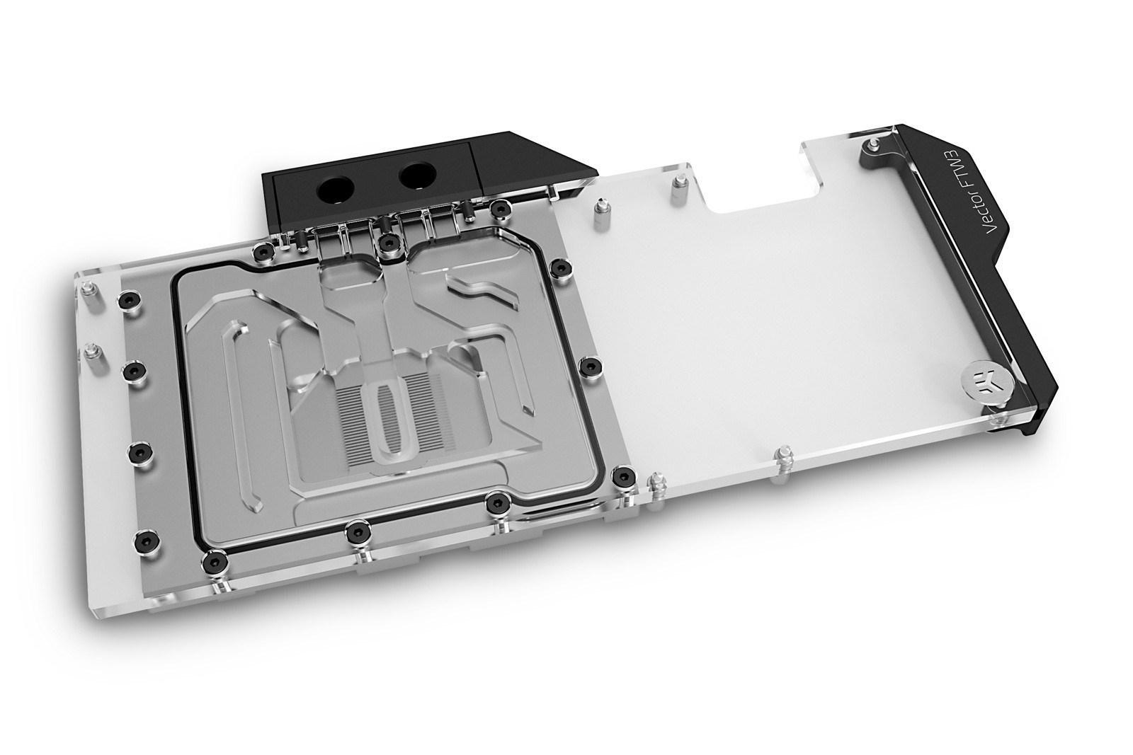 Vandkølingsblok til grafikkort – EK Water Blocks, acryl/nikkel, 1/4", 3-pin RGB billede