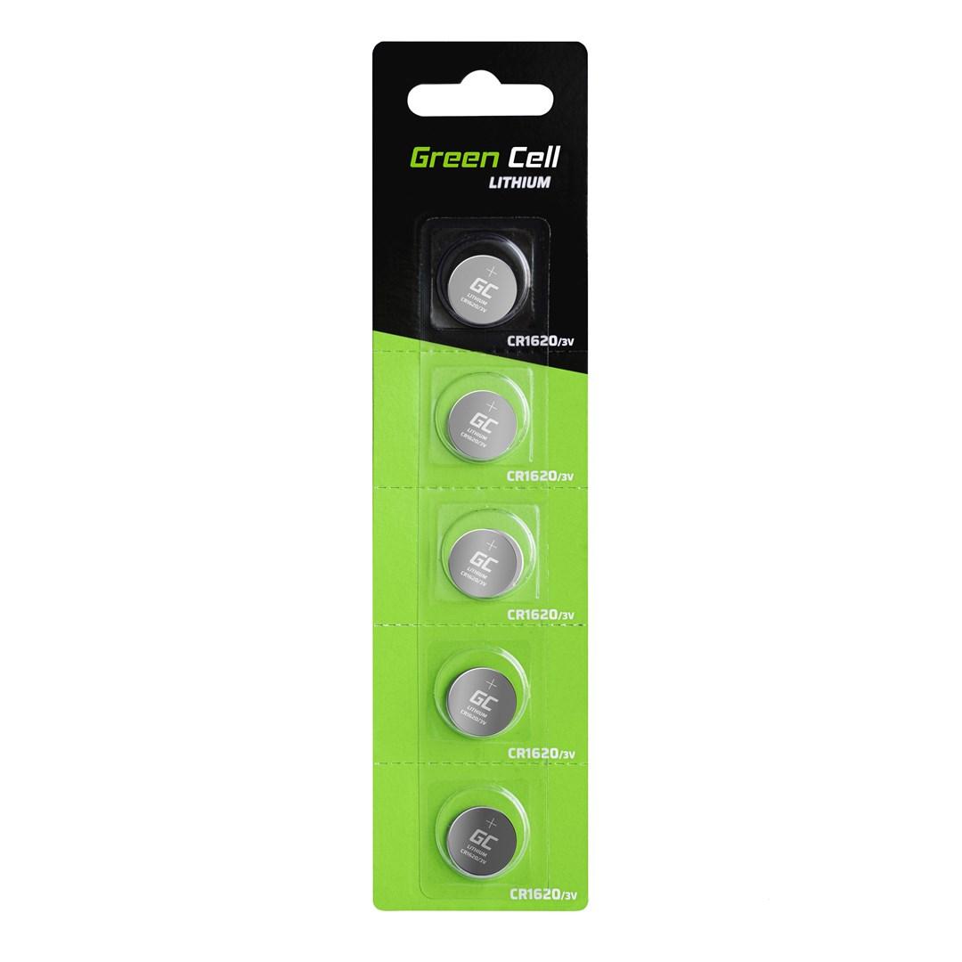 Knapcellebatterier CR1620 3V – Green Cell (5 stk., lithium) billede