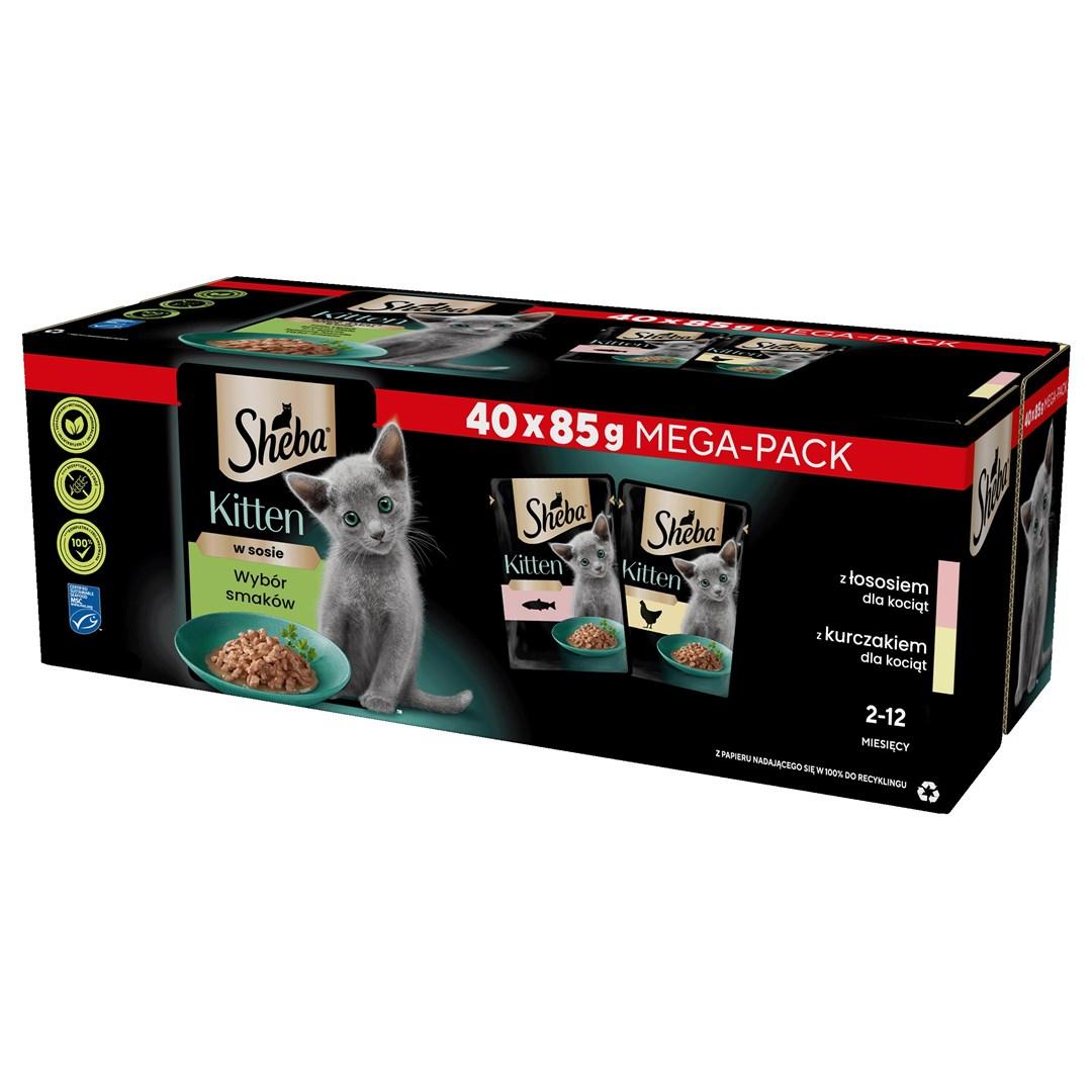 Vådfoder til kattekillinger Sheba - udvalg i sauce, 40×85 g billede