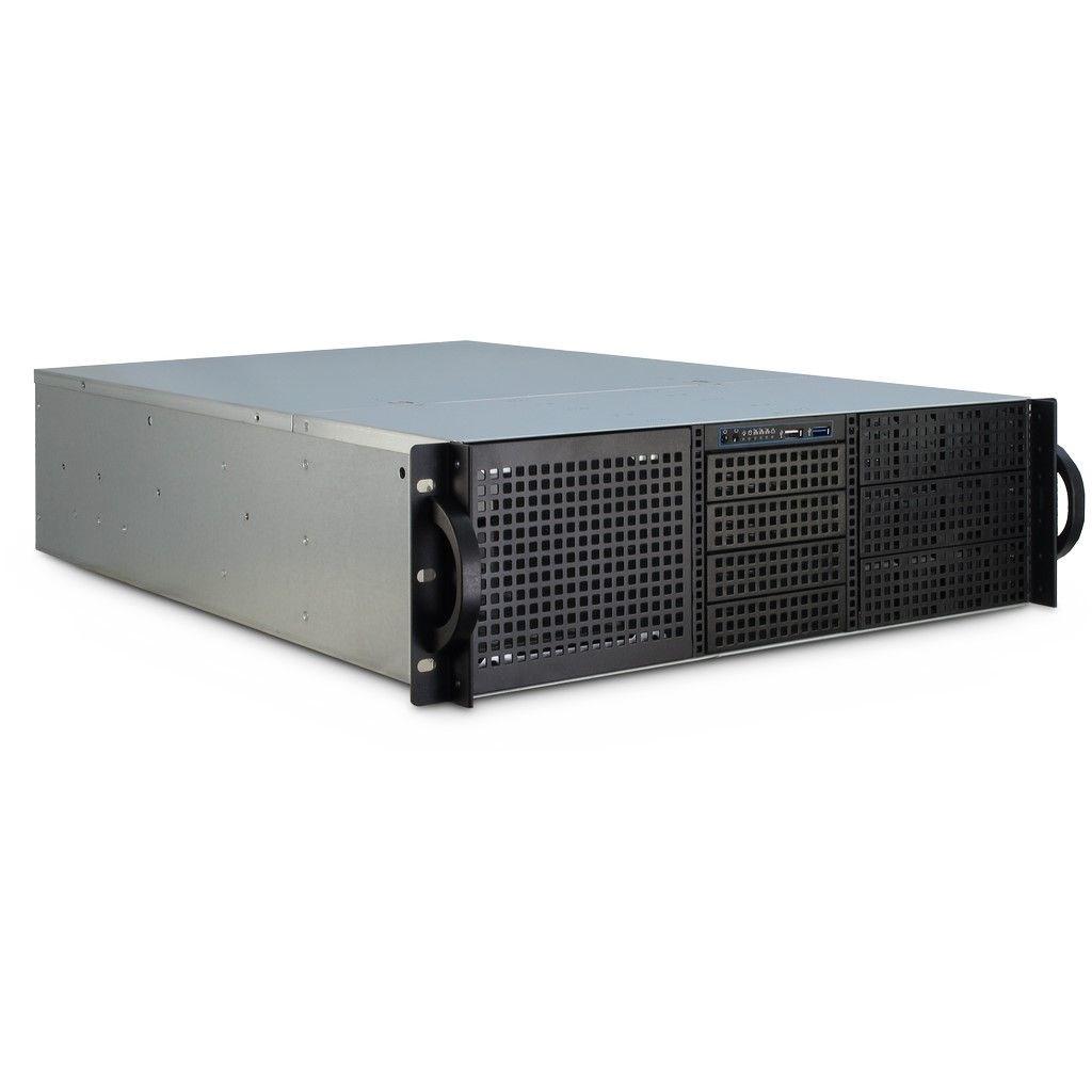 Rack kabinet 3U - Inter-Tech 3U-30255, sort/rustfrit stål
