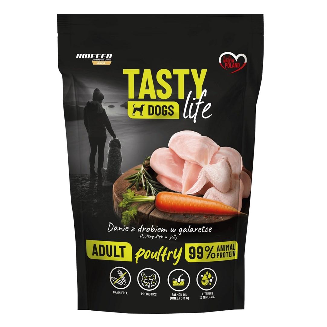 Hundefoder vådfoder BIOFEED Tasty Dogs Life Poultry 500 g billede