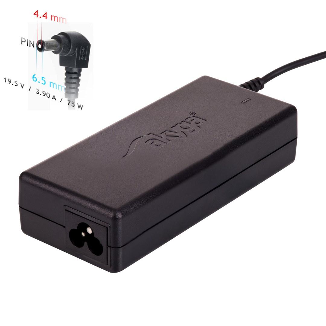 Laptop strømforsyning Akyga 75 W 19,5 V (indendørs) – sort billede