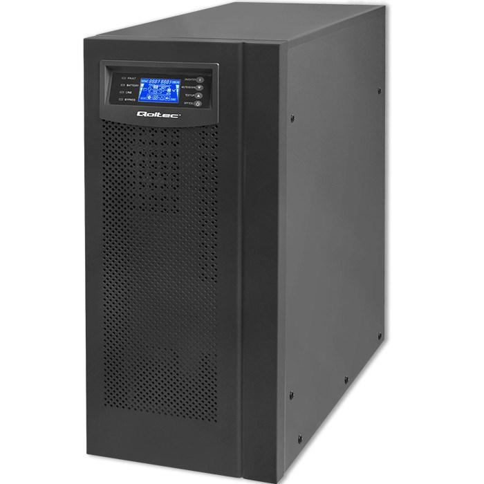 UPS on-line med ren sinus – Qoltec, 6 kVA / 4,8 kW, LCD, USB billede